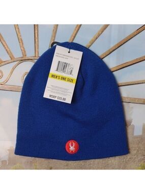 SPYDER mens beanie w/ embroidered patch old glory